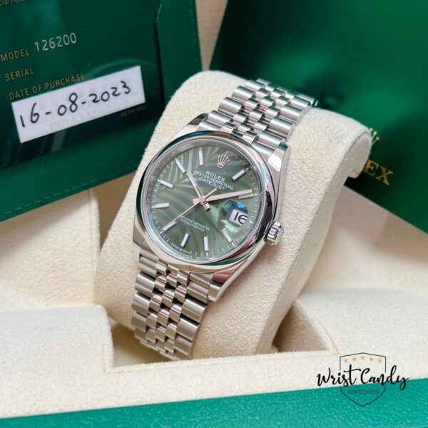 Rolex Datejust 36 palm motive (discontinued) • 08-2023 • als nieuw - Afbeelding 8